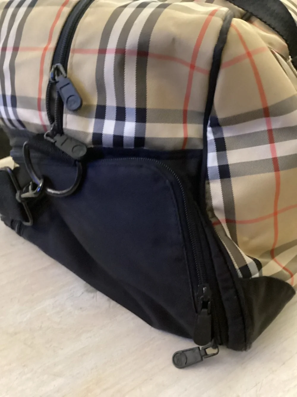 Burberry Golf Canvas Nova Check Duffle  Bag FLAWED - Picture 9 of 16